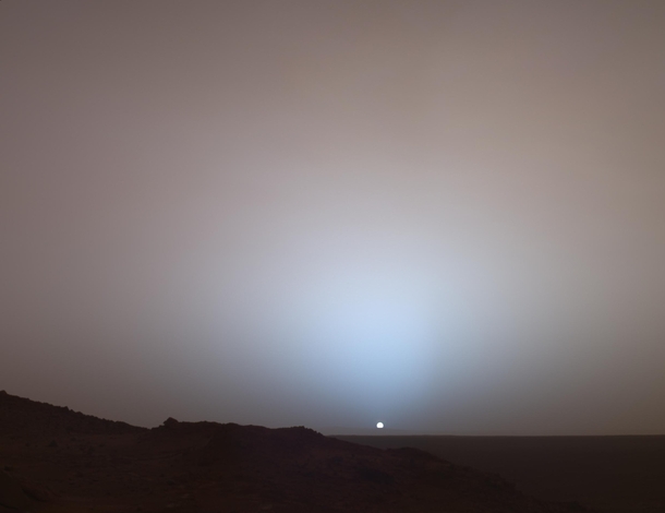 What would it be like to see a sunset on Mars The robotic rover Spirit was deployed in  to park and watch the Sun dip serenely below the distant lip of Gusev crater Because Mars is farther away the Sun is less bright and only about two thirds the diameter