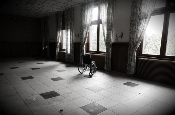 Wheelchair in an abandoned hospital in France 