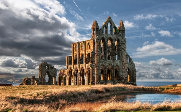 Whitby Abbey a Ruined Benedictine abbey overlooking the North Sea in England  by Mark Taylor Flynn
