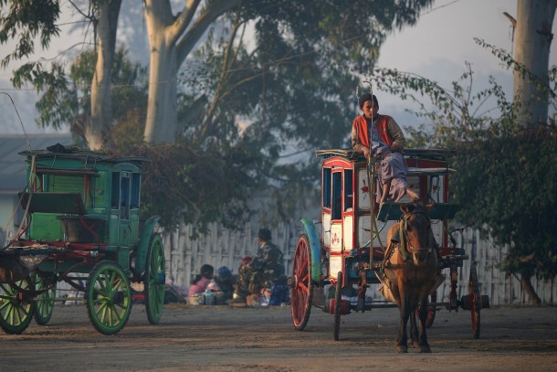 Wild west carriages in  Pyin U Lwin Myanmar 