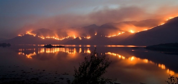 Wildfire on the West Coast of Scotland summer  shot by me 