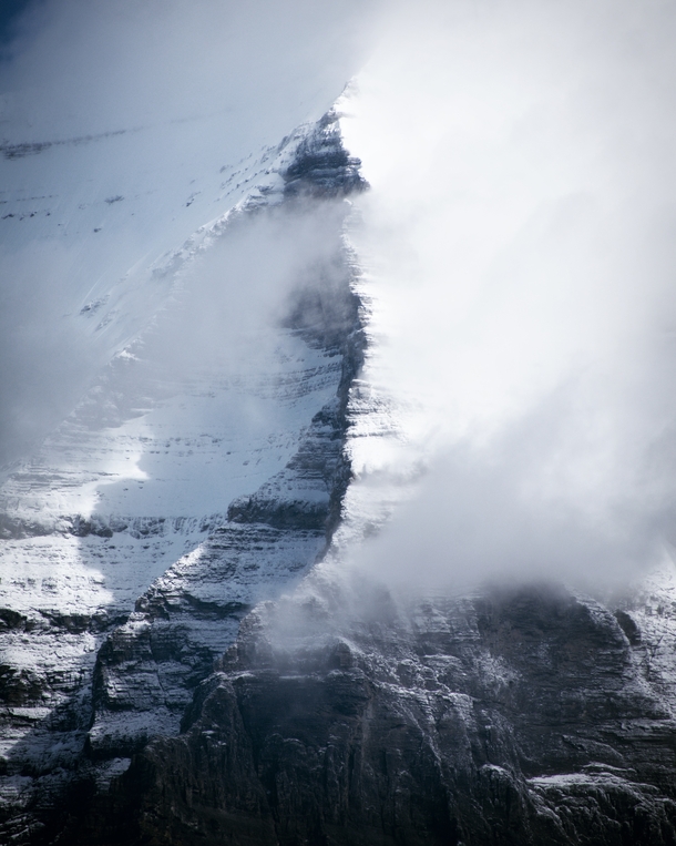Wind swept Emperor Ridge Mt Robson Provincial Park British Columbia 