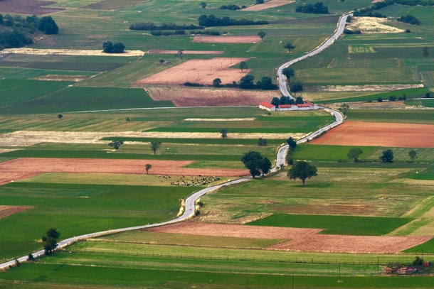 Winding road in Norcia Italy 