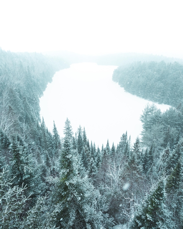 Winter over Starling Lake Algonquin Park Canada  Social mikemarkov