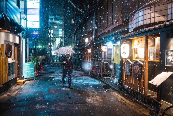 Winter street in Kyoto Japan