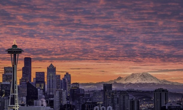 Winter sunrise in Seattle 