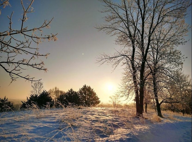 Winter sunrise Minnesota US