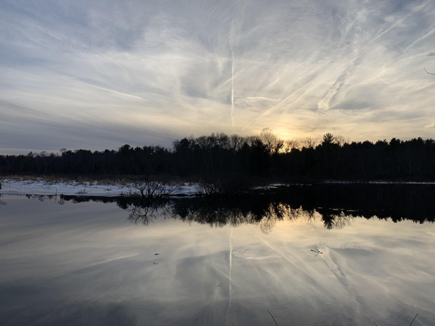 Winter Symmetry Charles River Massachusetts 