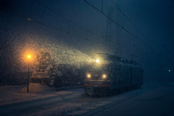Winter Weather at Murmansk Railway Station Russia photo by Vitaliy Novikov 