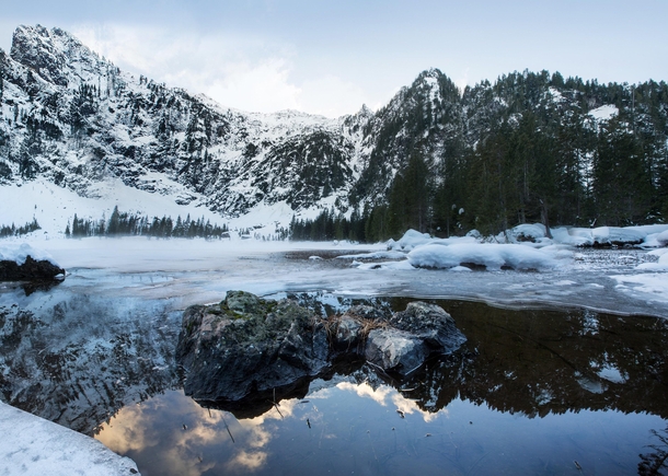 Winter wonderland in Heather Lake Washington State 