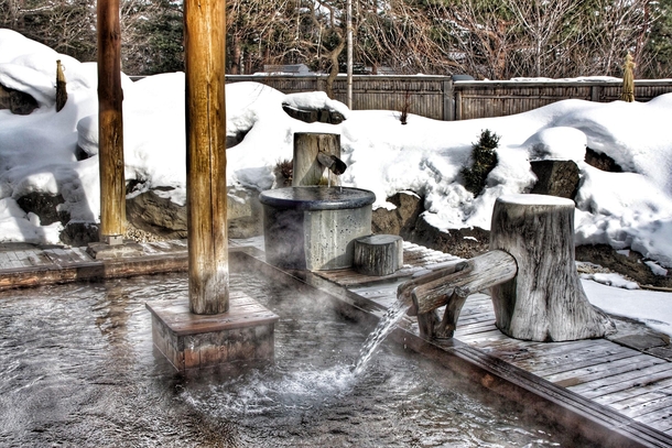 Wintertime bathing in the Mountains of northern Japan