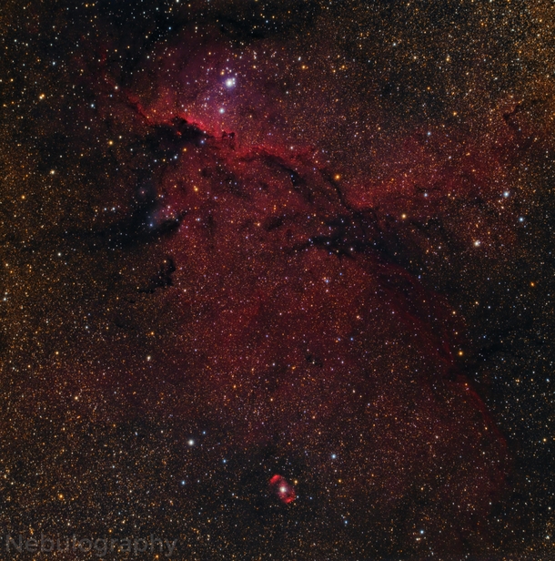 With  hours of exposure time I managed to snap a picture of this nebula which resembles two dragons in space fighting each other