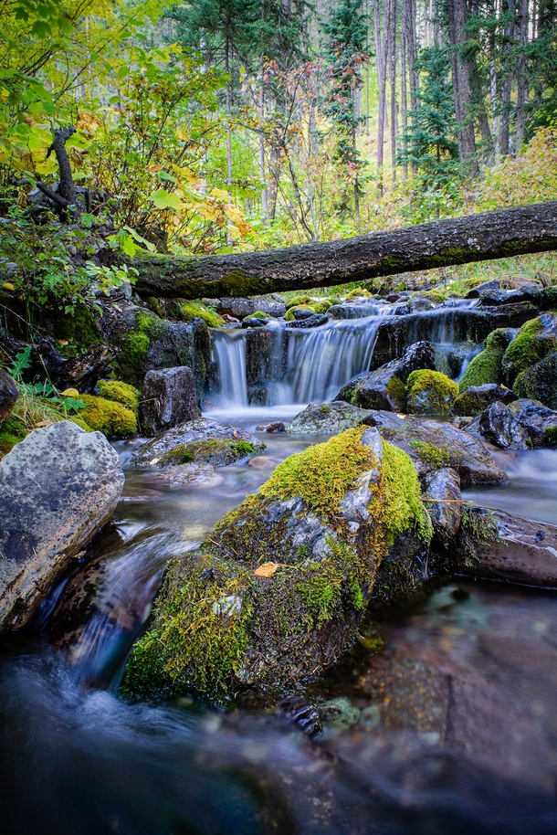 Working through a photography rut by shooting some hidden falls outside Whitefish Montana 