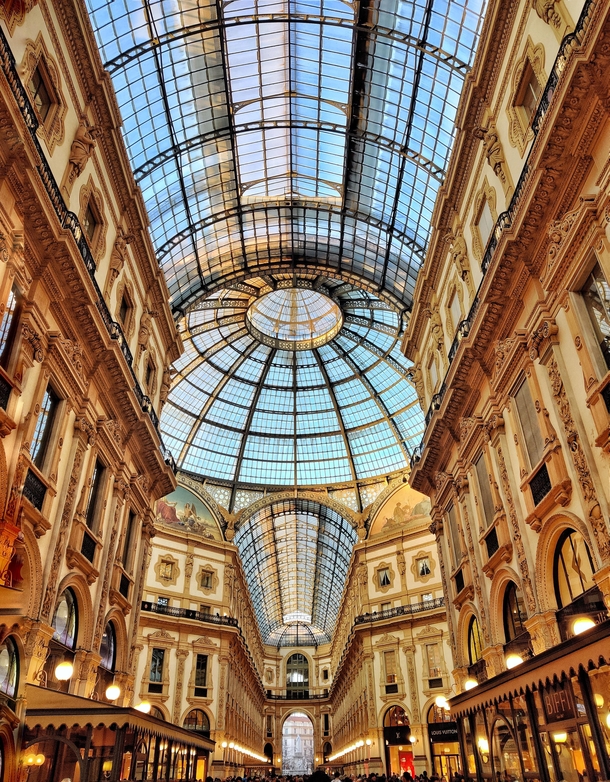 Worlds oldest shopping mall Galleria Vittorio Emanuele Milan 