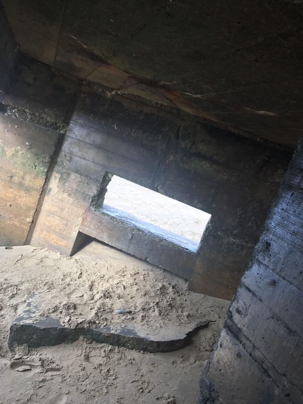 WWII bunker on the beach at Cayton bay North Yorkshire UK