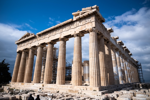YeahIts the Parthenon It is arguably the most recognized building int he world sitting atop the Acropolis in Athens 