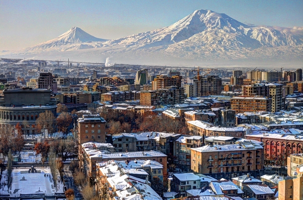 Yerevan Armenia with Mount Ararat in the background 