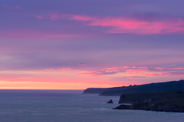 Yesterdays sunrise over the eastern edge of Banks Peninsula Canterbury New Zealand 