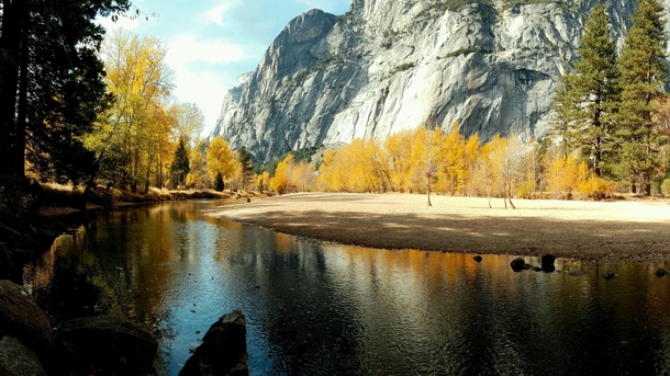 Yosemite CA riverside view 