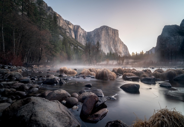 Yosemite Valley Mist Magic with El Capitan in the background Yosemite National Park California 