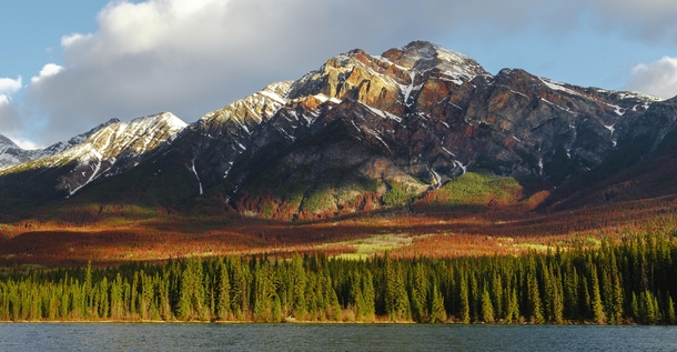 You dont always need autumn to get crazy colours in nature Pyramid Mountain at Jasper National Park AB 