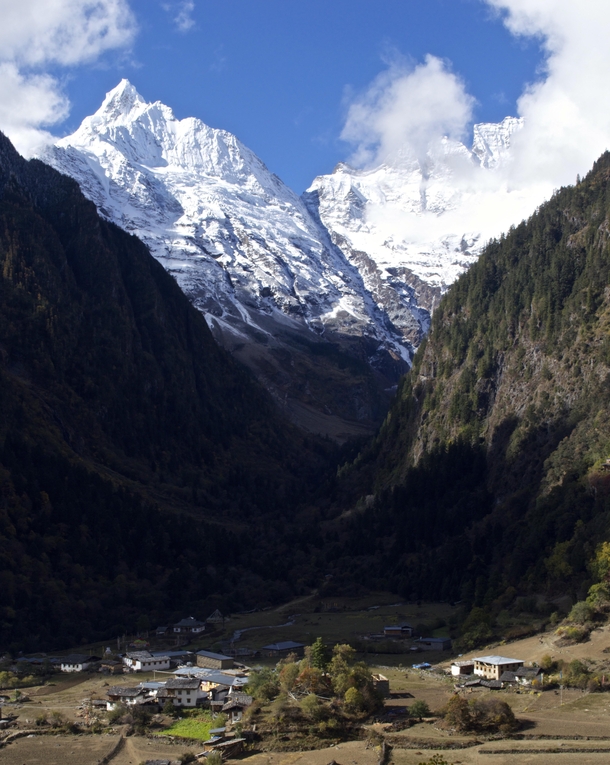 Yubeng Village at the foot of Meili Snow Mountain on the border of Yunnan and Tibet 
