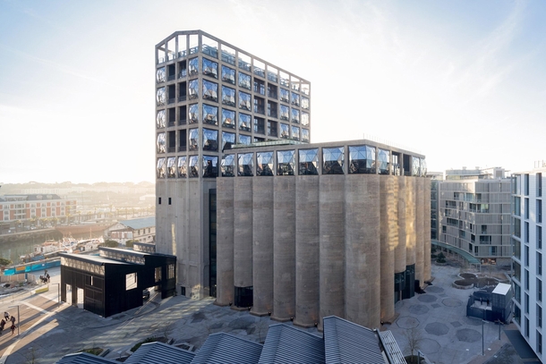 Zeitz Museum of Contemporary Art Africa or Zeitz MOCAA is South Africas biggest art museum constructed by hollowing out the inside of a historic grain silo building