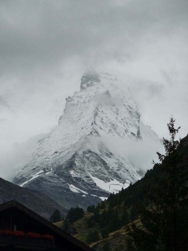 Zermatt CH After a disappointing first day with zero visibility of the mountain I finally got this beauty No color grading