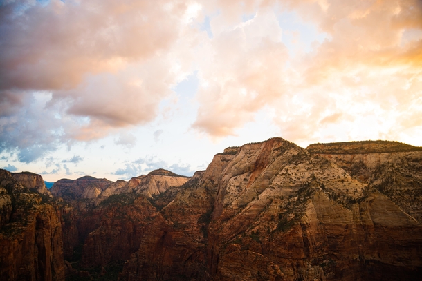 Zion National Park - Angels Landing At Sun Rise 