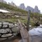 Abandoned WWI trench at m altitude in Lagazuoi the Dolomites Italy 