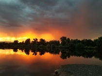  A beautiful sunset in Loveland Colorado USA