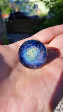  A little galaxy marble I made a couple months ago Around  inch diameter