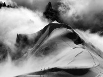  Alpine Climbers  Midi-Plan Traverse France 