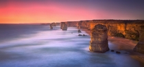  Apostles - from the Australian Great Ocean Road  second exposure at sunset  photo by Joshua Zhang