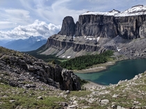  Castle mountain behind Rockbound Lake Banff Canada