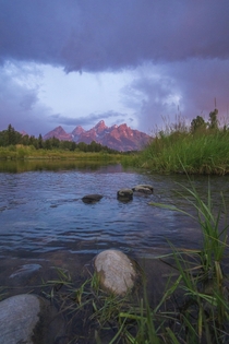  Caught a brief moment of Alpenglow over the Tetons on a brisk morning along the Snake River IG ronaksphotos