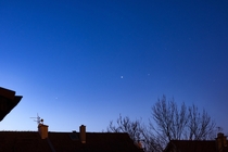  dots from the left Saturn Jupiter and Mars rising in the morning x 