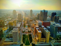  Downtown St Louis MO westward view from the top of the Gateway Arch