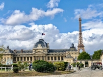  France - Ecole Militaire de Paris and the Eiffel Tower seen from the Place de Fontenoy