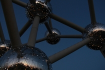  From Underneath the Atomium in Brussels Belgium at Dusk - Andr Waterkeyn x-post rpics