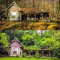  House in Brown County Indiana Fall  Vs Summer  I started taking pics of this place three years ago Its one of my favorite places Its in rough shape Fingers crossed it survives another winter