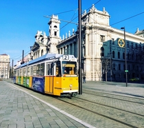  Hungary - Tram in Budapest in front of the ethnographic museum