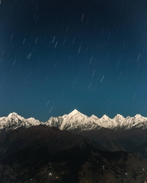  Star trails over Panchachuli peak from Munsiyari Uttarakhand India