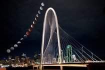 -- Sundays Lunar Eclipse from the Ronald Kirk Pedestrian Bridge in Dallas