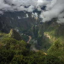  Sunrise Over Machu Picchu Valley as seen from Huayna Picchu Mountain Peru