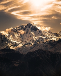  View of Mount Chaukhamba from Panwali kantha Uttarakhand India