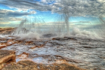  Waves hitting the rocks Mt Desert Island Maine xHDR