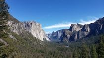  Yosemite National Park CA You can see El Capitan on the left Half Dome in the center and Bridal Veil Falls off the the right  x  Picture taken by me pm PST 