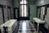 A bathroom of an abandoned mansion in France 