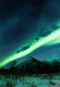 A beam of Aurora over southern Iceland 
